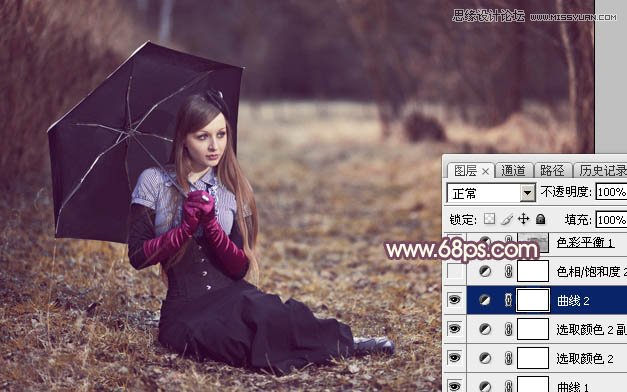 Photoshop调出外景女孩唯美的暖色调