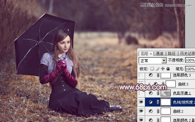 Photoshop调出外景女孩唯美的暖色调