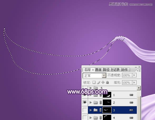 Photoshop绘制蓝色立体效果的丝带