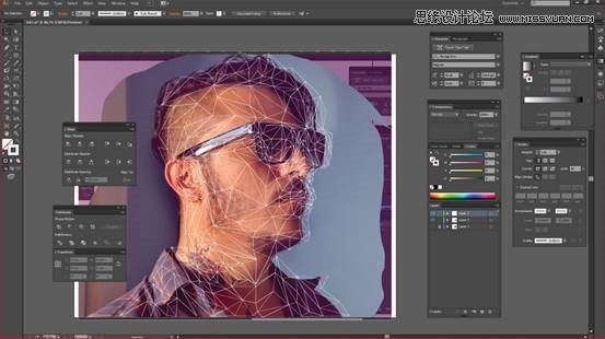 Photoshop结合AI制作超酷的低多边形头像