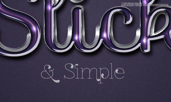 Photoshop制作时尚质感的紫色艺术字