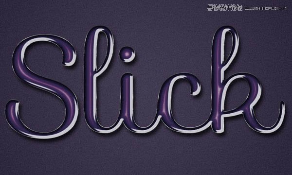 Photoshop制作时尚质感的紫色艺术字