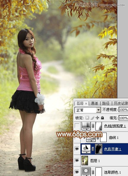 Photoshop调出小路女孩清新唯美效果