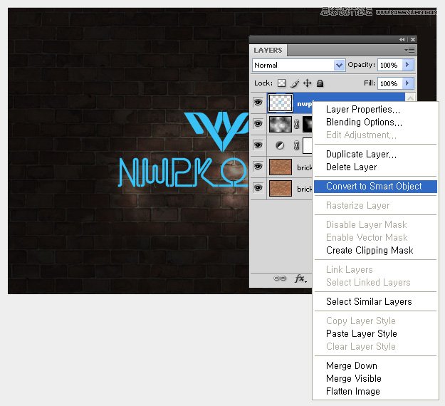 Photoshop制作蓝色梦幻的霓虹字教程