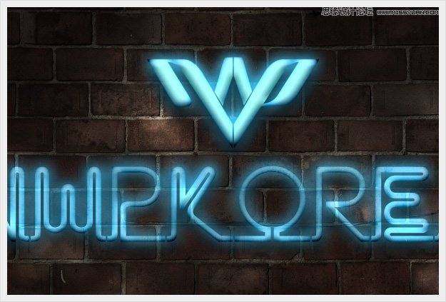 Photoshop制作蓝色梦幻的霓虹字教程