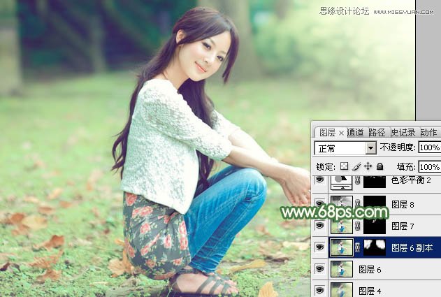 Photoshop调出果子照片甜美的青色效果