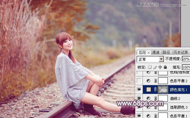 Photoshop调出果子美女照片唯美的淡红效果