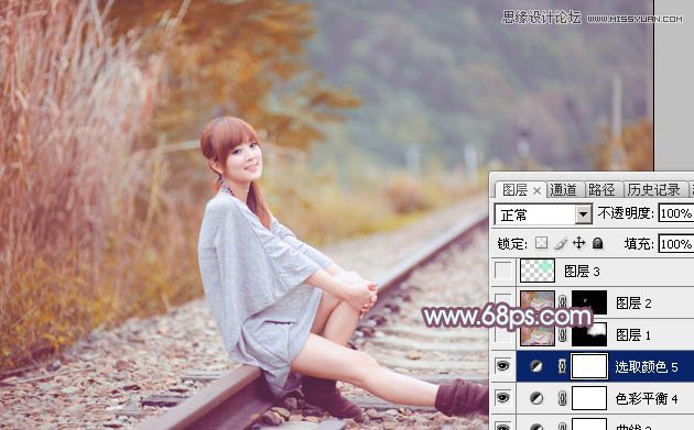 Photoshop调出果子美女照片唯美的淡红效果