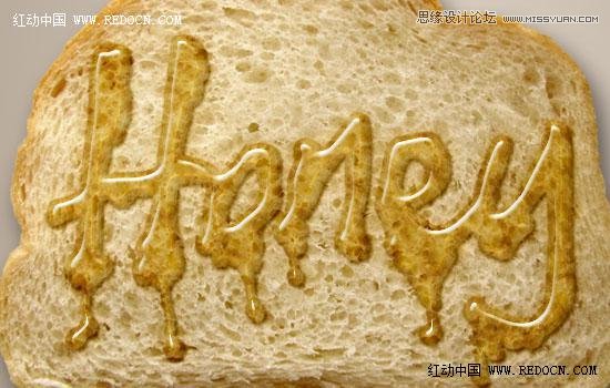 Photoshop制作晶莹剔透的蜂蜜艺术字