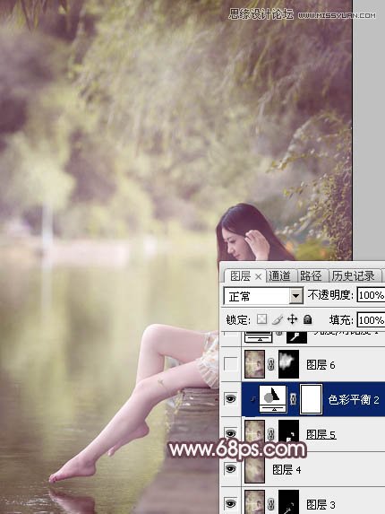 Photoshop调出春季河边美女唯美肤色效果