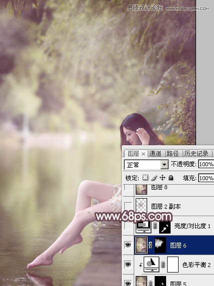 Photoshop调出春季河边美女唯美肤色效果