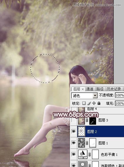 Photoshop调出春季河边美女唯美肤色效果