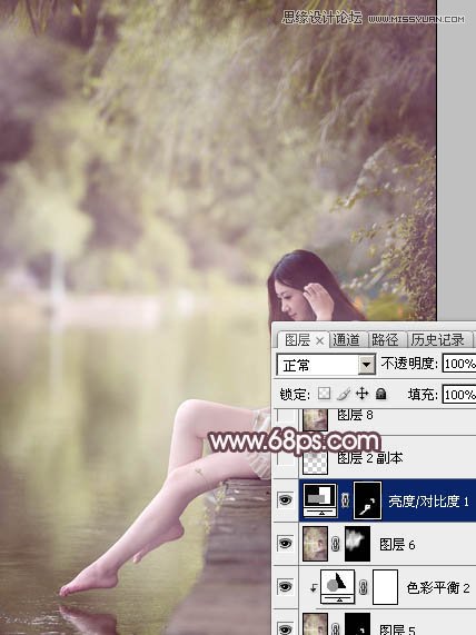 Photoshop调出春季河边美女唯美肤色效果