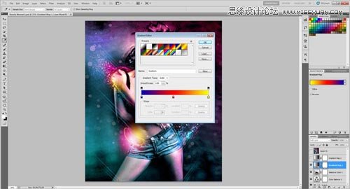 Photoshop设计绚丽光效装饰的美女海报