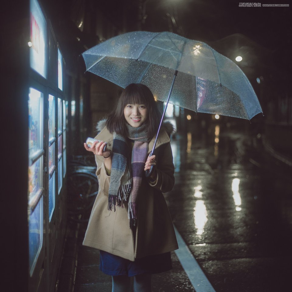 CameraRaw调出雨夜外景惊艳的冷色效果