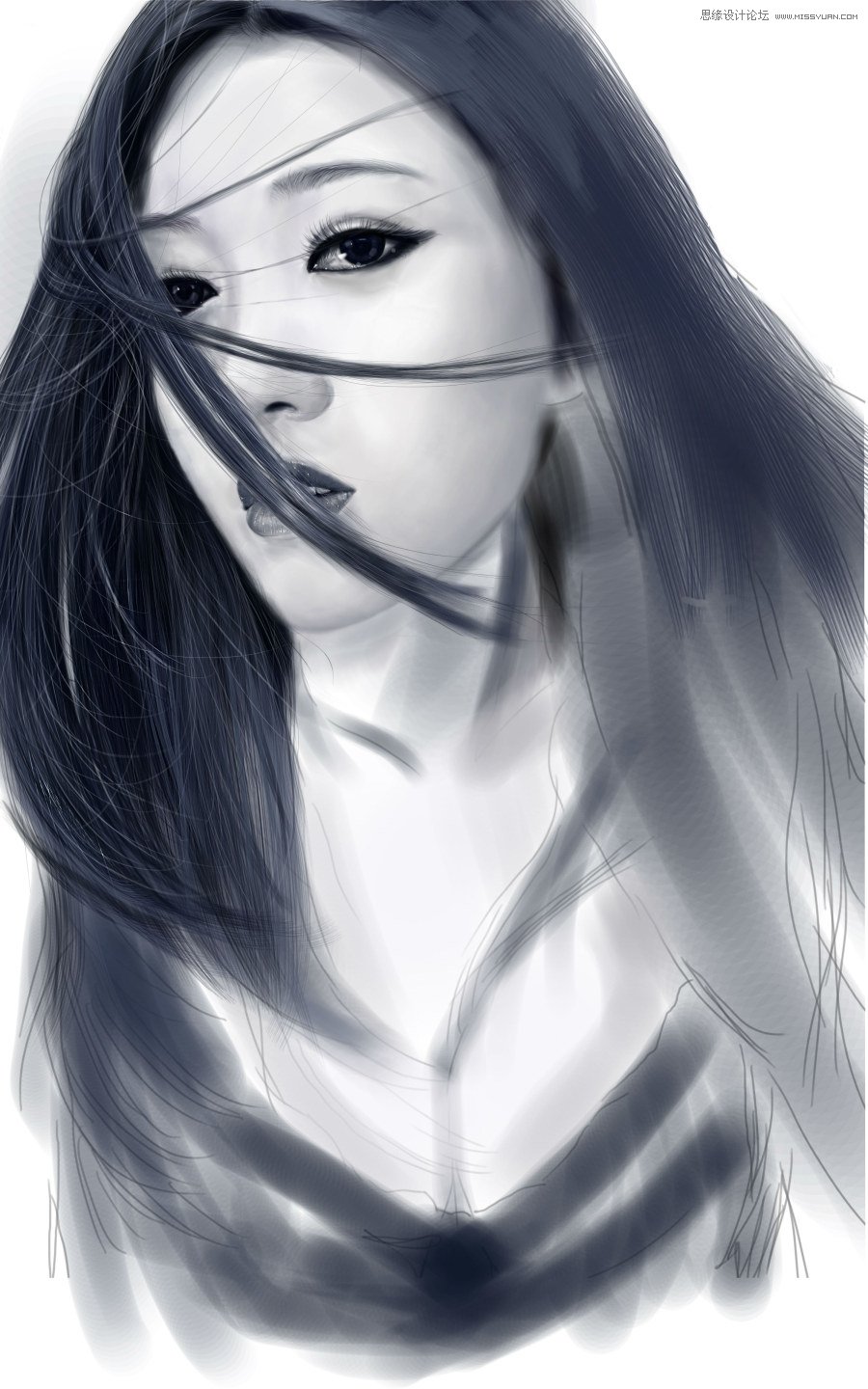 Photoshop绘制美丽的CG少女教程