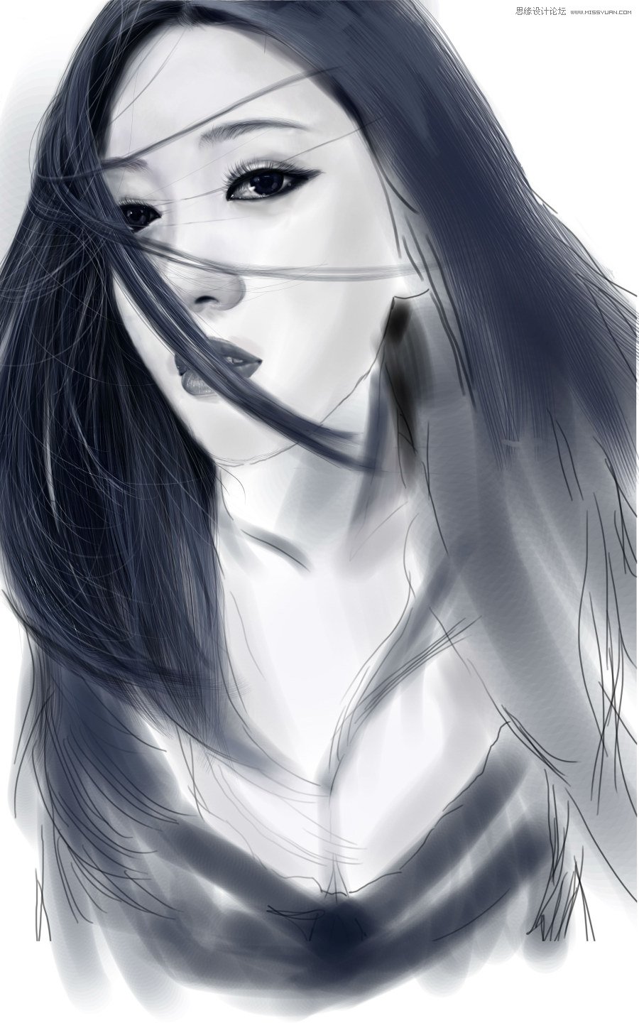 Photoshop绘制美丽的CG少女教程