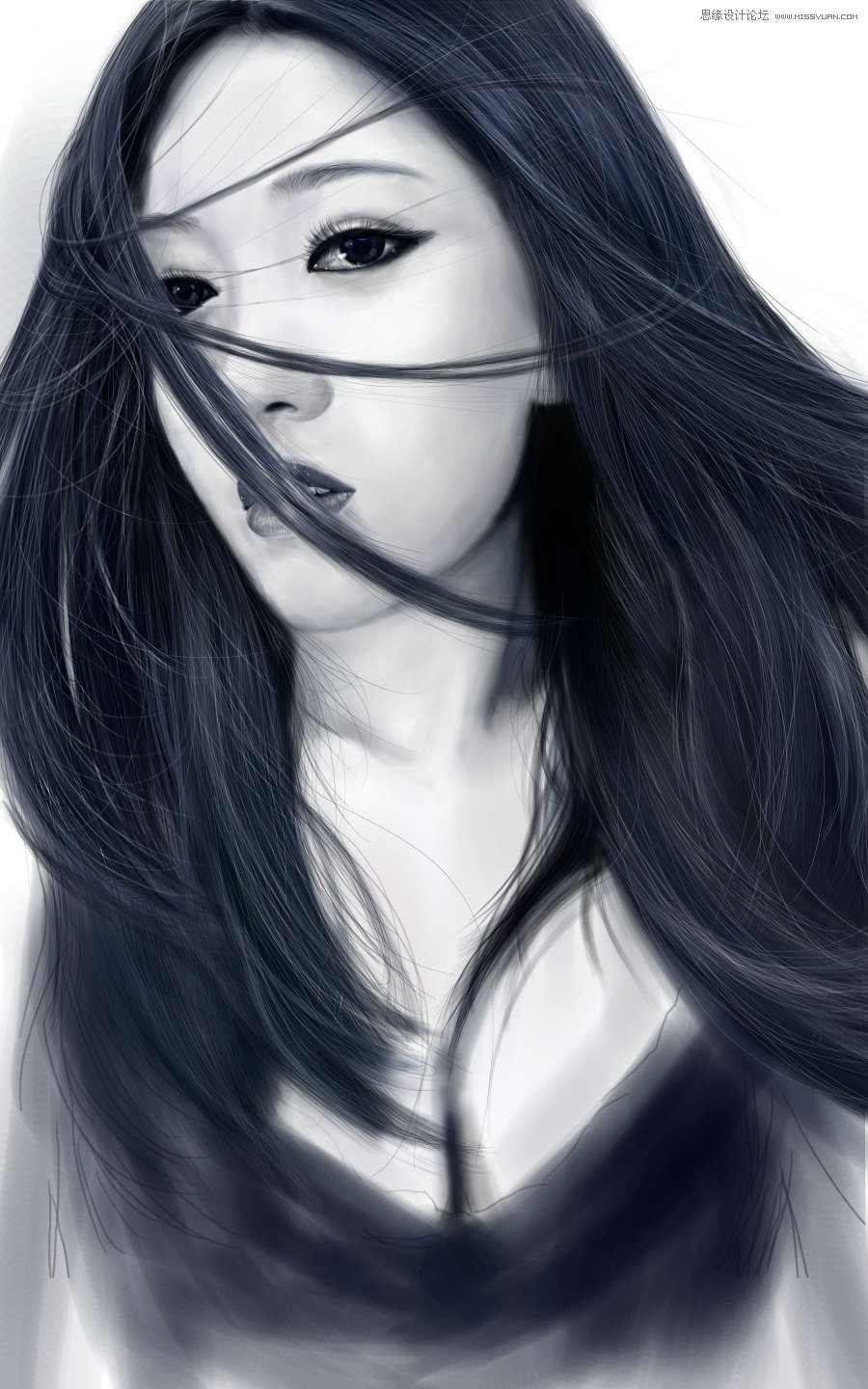 Photoshop绘制美丽的CG少女教程