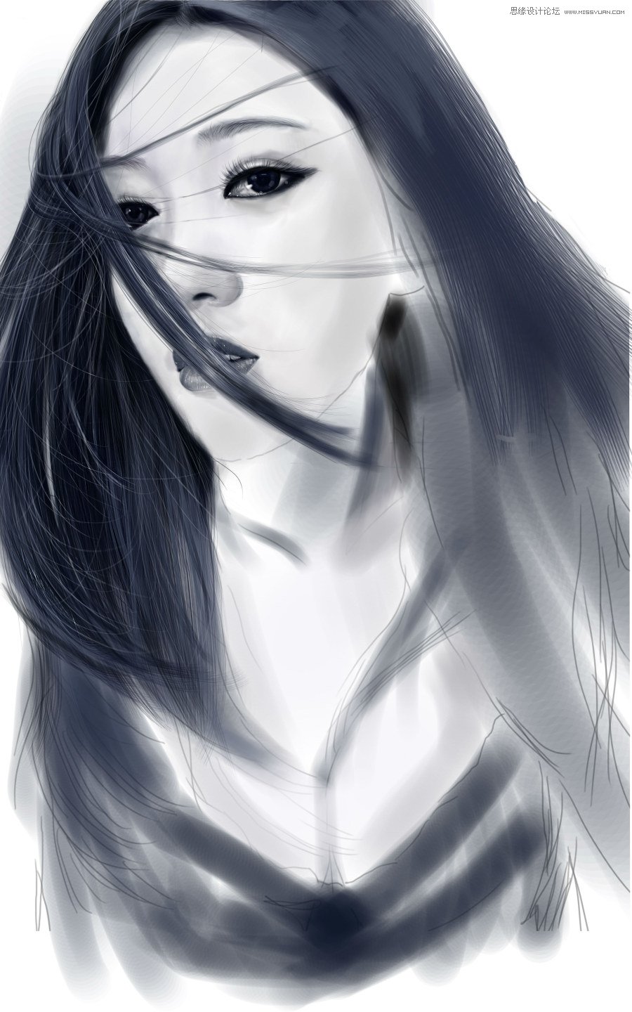 Photoshop绘制美丽的CG少女教程