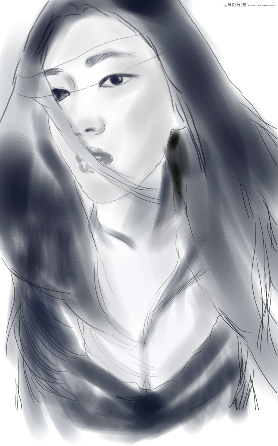 Photoshop绘制美丽的CG少女教程