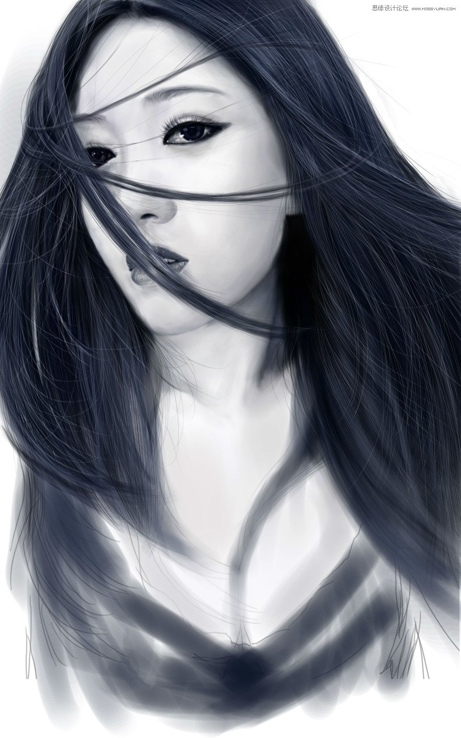 Photoshop绘制美丽的CG少女教程