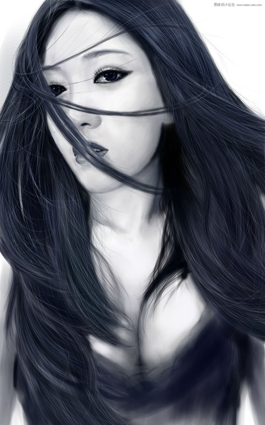 Photoshop绘制美丽的CG少女教程