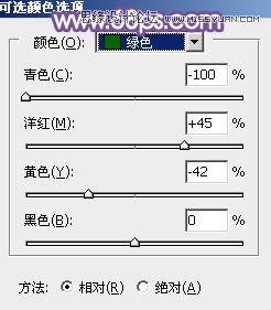 Photoshop调出林中模特唯美紫色效果