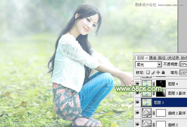 Photoshop调出美女照片淡雅的清纯色调