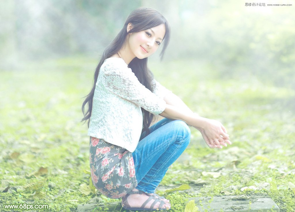 Photoshop调出美女照片淡雅的清纯色调