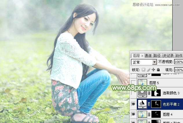 Photoshop调出美女照片淡雅的清纯色调