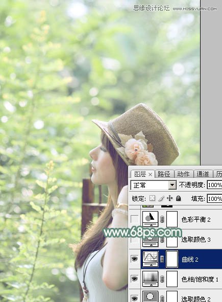 Photoshop调出春季女孩淡淡的甜美色调