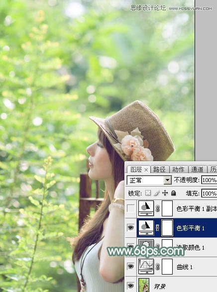 Photoshop调出春季女孩淡淡的甜美色调