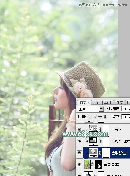 Photoshop调出春季女孩淡淡的甜美色调