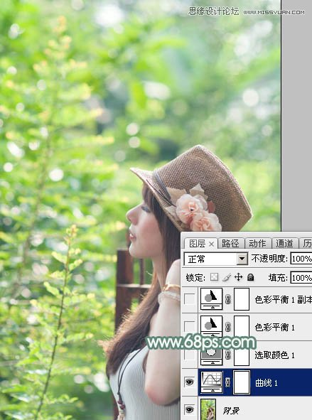 Photoshop调出春季女孩淡淡的甜美色调