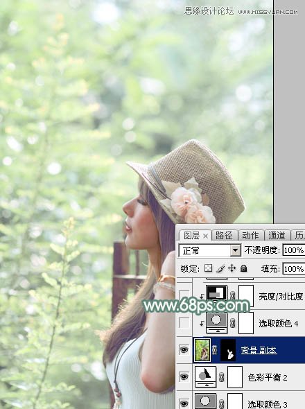 Photoshop调出春季女孩淡淡的甜美色调