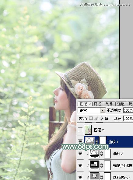 Photoshop调出春季女孩淡淡的甜美色调
