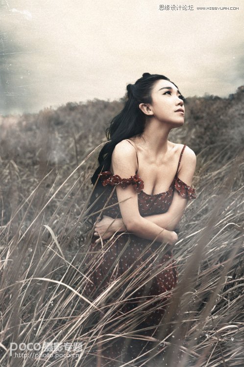 Photoshop调出外景美女淡雅冷色效果