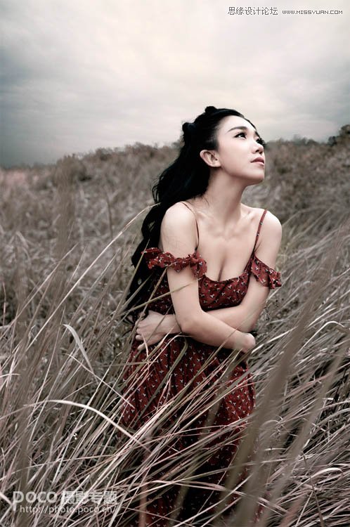 Photoshop调出外景美女淡雅冷色效果