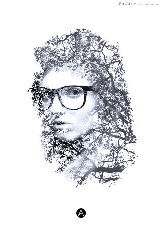 Photoshop制作人物与树木的双重曝光效果