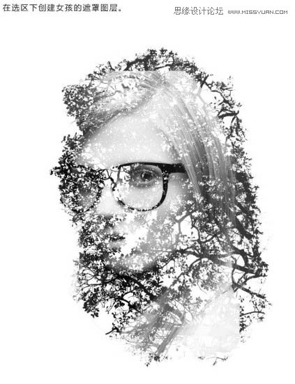 Photoshop制作人物与树木的双重曝光效果