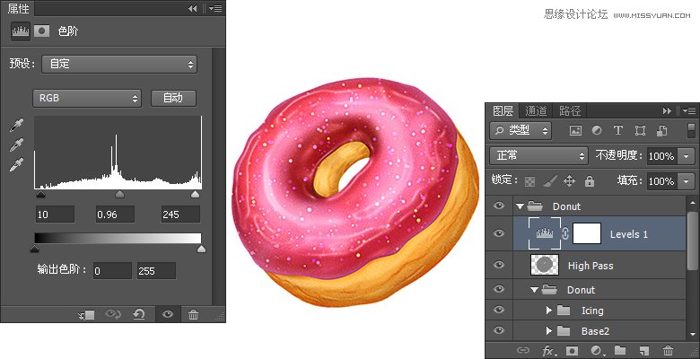 Photoshop绘制美味可口的甜甜圈教程