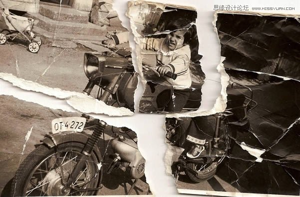 Photoshop修复严重损毁的老照片