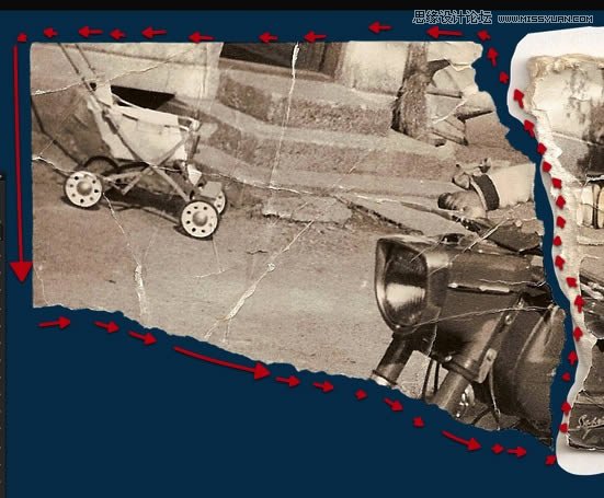 Photoshop修复严重损毁的老照片