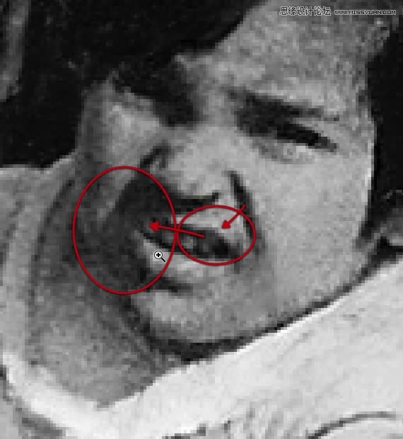 Photoshop修复严重损毁的老照片