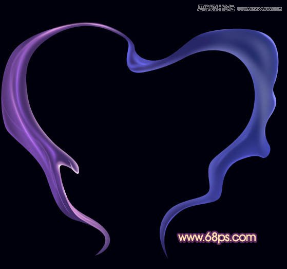 Photoshop绘制烟雾组成创意心形教程