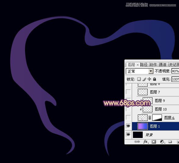 Photoshop绘制烟雾组成创意心形教程