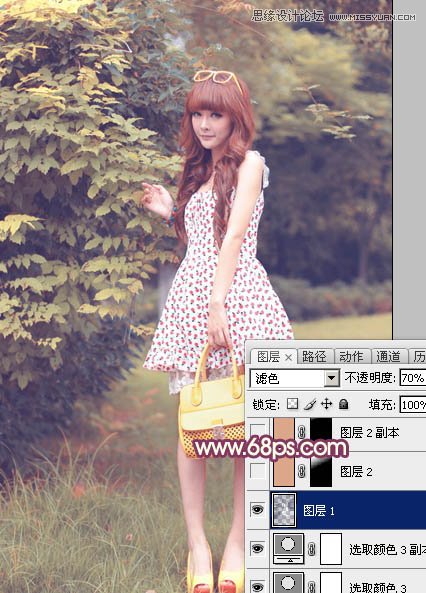 Photoshop调出林中女孩温馨的柔美肤色