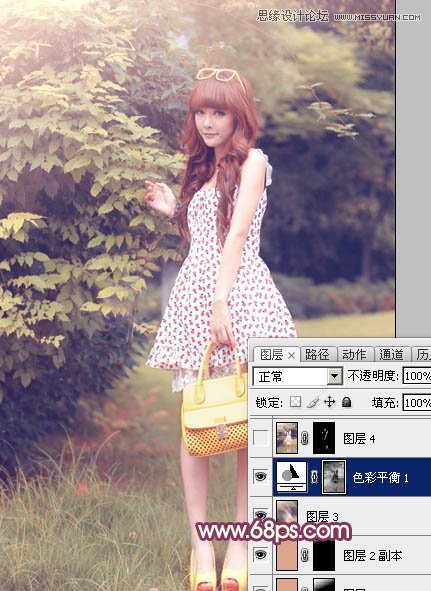 Photoshop调出林中女孩温馨的柔美肤色