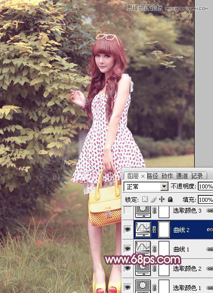 Photoshop调出林中女孩温馨的柔美肤色