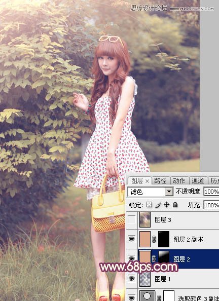 Photoshop调出林中女孩温馨的柔美肤色